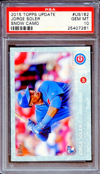 2015 TOPPS UPDATE US162 JORGE SOLER SNOW CAMO PSA GEM MT 10