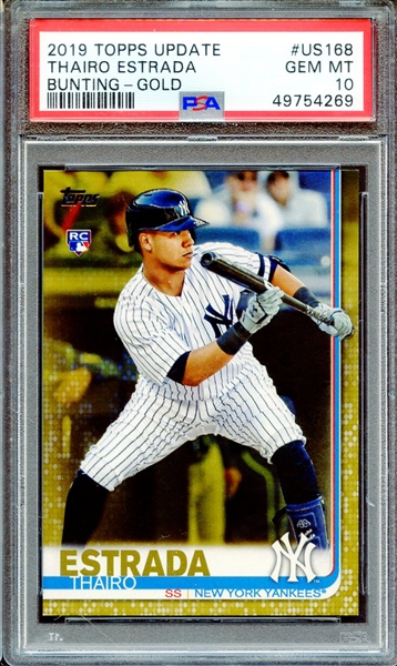 2019 TOPPS UPDATE US168 THAIRO ESTRADA GOLD PSA GEM MT 10