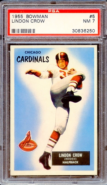1955 BOWMAN 5 LINDON CROW PSA NM 7