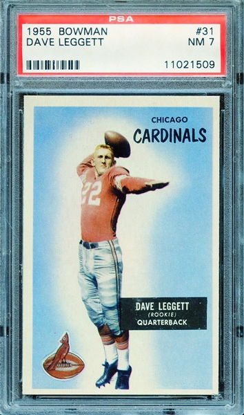 1955 BOWMAN 31 DAVE LEGGETT PSA NM 7