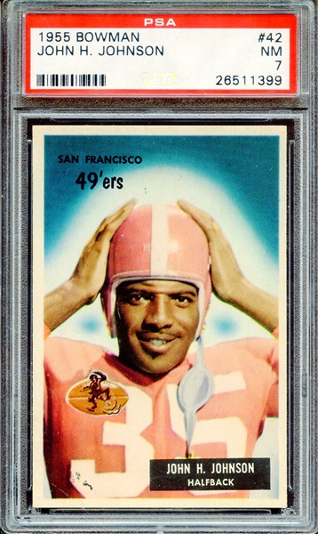 1955 BOWMAN 42 JOHN H. JOHNSON PSA NM 7
