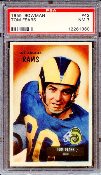 1955 BOWMAN 43 TOM FEARS PSA NM 7