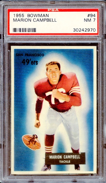 1955 BOWMAN 94 MARION CAMPBELL PSA NM 7