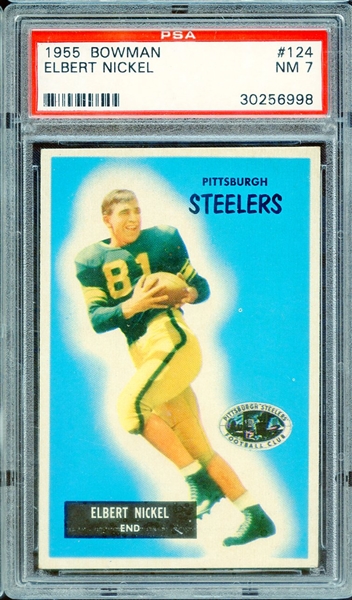 1955 BOWMAN 124 ELBERT NICKEL PSA NM 7