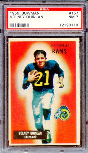 1955 BOWMAN 157 VOLNEY QUINLAN PSA NM 7