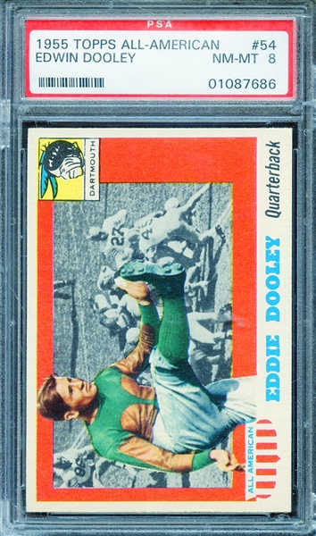 1955 TOPPS ALL-AMER. 54 EDWIN DOOLEY PSA NM-MT 8