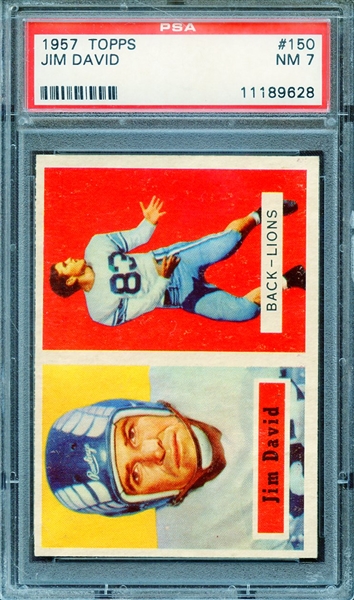 1957 TOPPS 150 JIM DAVID PSA NM 7