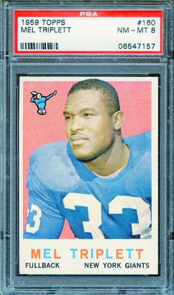 1959 TOPPS 160 MEL TRIPLETT PSA NM-MT 8