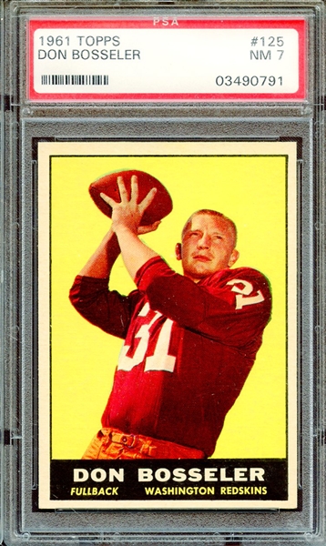 1961 TOPPS 125 DON BOSSELER PSA NM 7