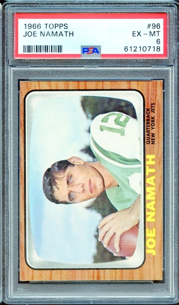 1966 TOPPS 96 JOE NAMATH PSA EX-MT 6