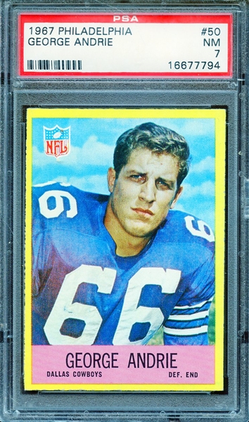 1967 PHILADELPHIA 50 GEORGE ANDRIE PSA NM 7