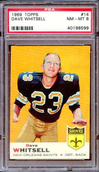 1969 TOPPS 14 DAVE WHITSELL PSA NM-MT 8