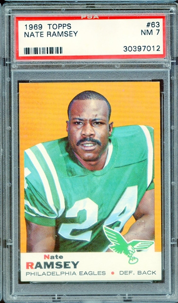 1969 TOPPS 63 NATE RAMSEY PSA NM 7
