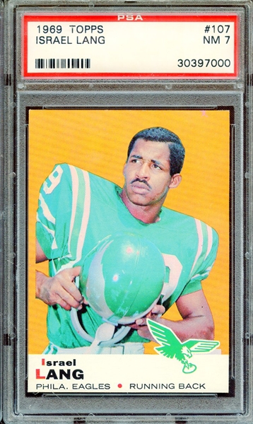 1969 TOPPS 107 ISRAEL LANG PSA NM 7
