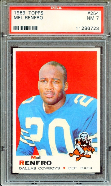 1969 TOPPS 254 MEL RENFRO PSA NM 7