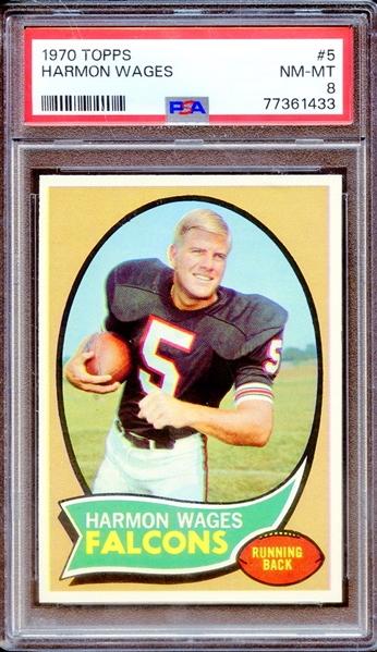 1970 TOPPS 5 HARMON WAGES PSA NM-MT 8