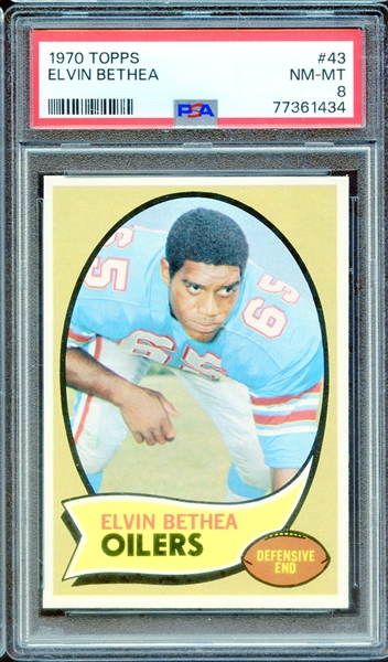 1970 TOPPS 43 ELVIN BETHEA PSA NM-MT 8
