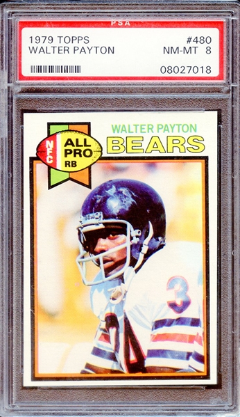 1979 TOPPS 480 WALTER PAYTON PSA NM-MT 8