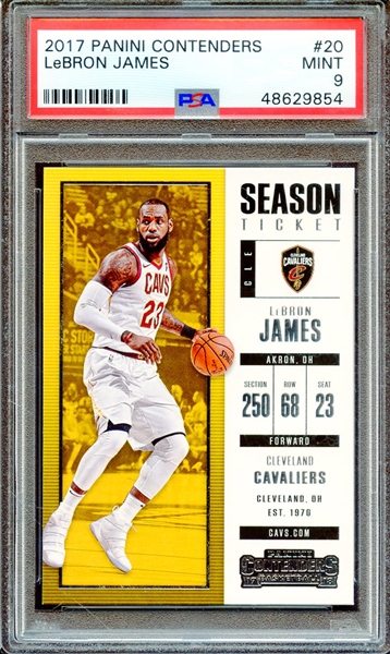 2017 PANINI CONTENDERS 20 LeBRON JAMES PSA MINT 9