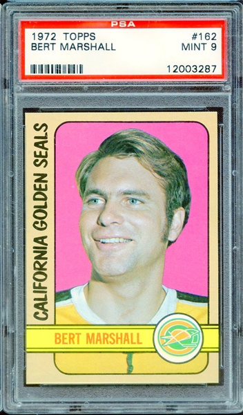 1972 TOPPS 162 BERT MARSHALL PSA MINT 9