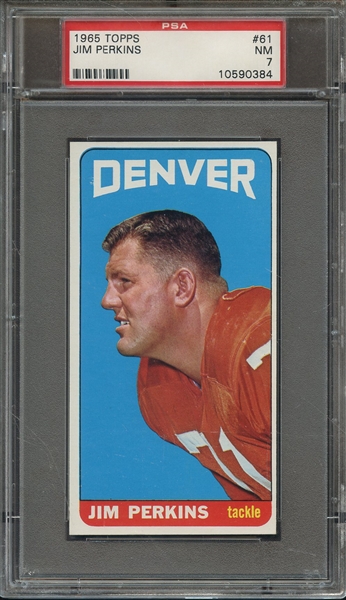 1965 TOPPS 61 JIM PERKINS PSA NM 7