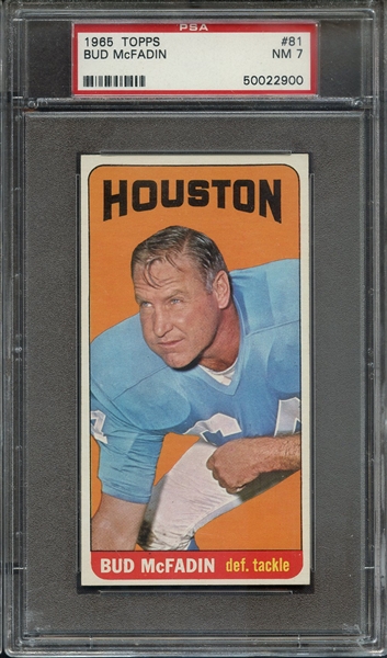 1965 TOPPS 81 BUD McFADIN PSA NM 7