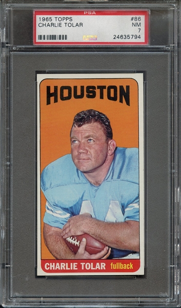 1965 TOPPS 86 CHARLIE TOLAR PSA NM 7
