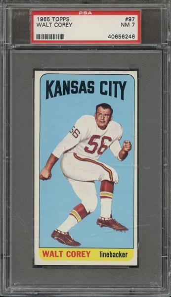 1965 TOPPS 97 WALT COREY PSA NM 7