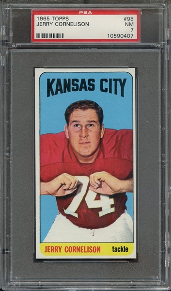 1965 TOPPS 98 JERRY CORNELISON PSA NM 7