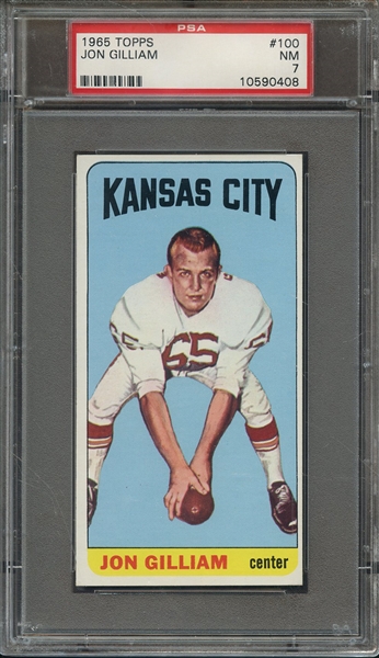 1965 TOPPS 100 JON GILLIAM PSA NM 7