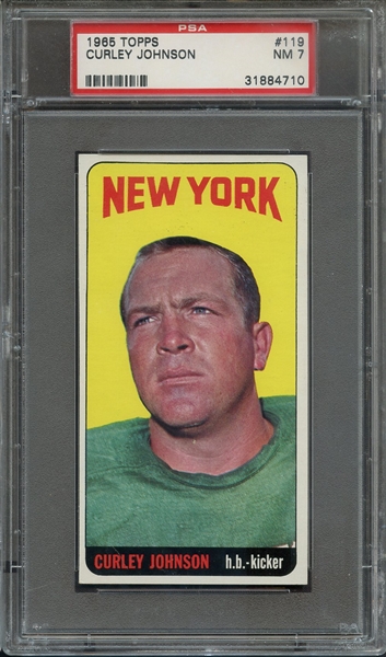 1965 TOPPS 119 CURLEY JOHNSON PSA NM 7