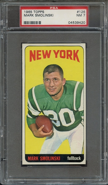 1965 TOPPS 126 MARK SMOLINSKI PSA NM 7