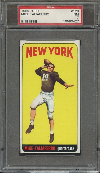 1965 TOPPS 128 MIKE TALIAFERRO PSA NM 7