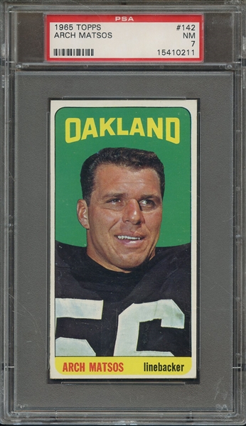 1965 TOPPS 142 ARCH MATSOS PSA NM 7