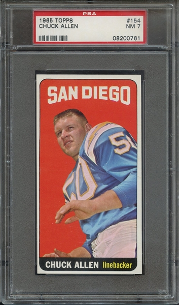 1965 TOPPS 154 CHUCK ALLEN PSA NM 7