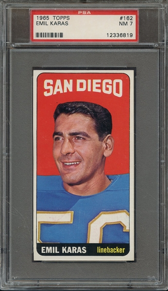 1965 TOPPS 162 EMIL KARAS PSA NM 7