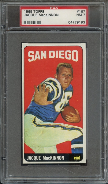 1965 TOPPS 167 JACQUE MacKINNON PSA NM 7