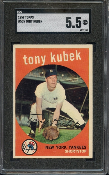 1959 TOPPS 505 TONY KUBEK SGC EX+ 5.5