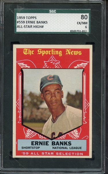 1959 TOPPS 559 ERNIE BANKS ALL STAR SGC EX/MT 80 / 6