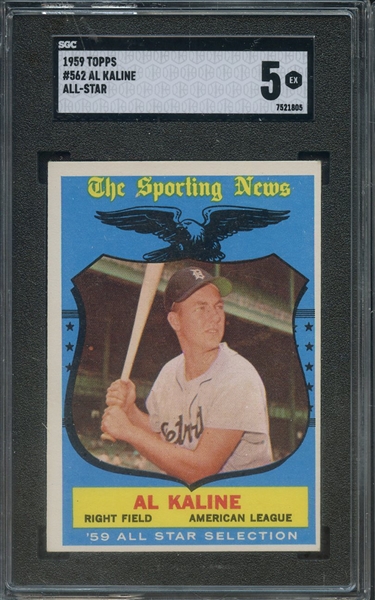 1959 TOPPS 562 AL KALINE ALL STAR SGC EX 5