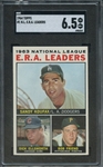 1964 TOPPS 1 NL ERA LEADERS KOUFAX SGC EX-MT+ 6.5