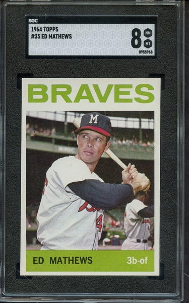 1964 TOPPS 35 ED MATHEWS SGC NM-MT 8