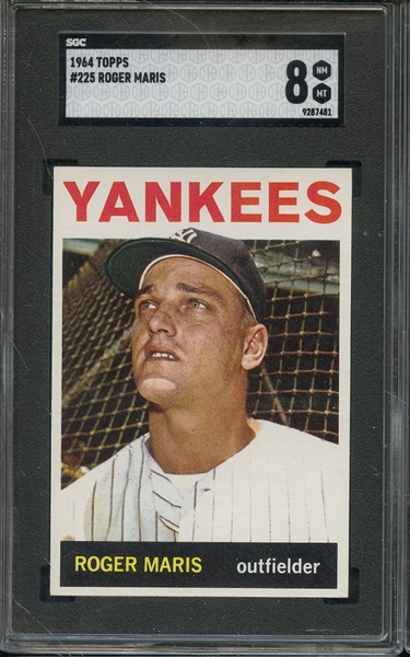 1964 TOPPS 225 ROGER MARIS SGC NM-MT 8