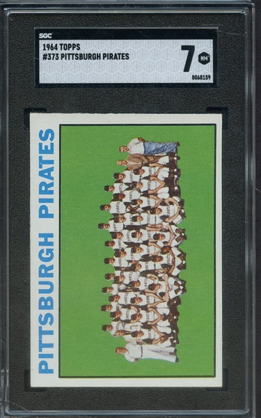 1964 TOPPS 373 PITTSBURGH PIRATES SGC NM 7