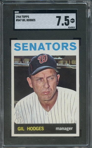 1964 TOPPS 547 GIL HODGES SGC NM+ 7.5