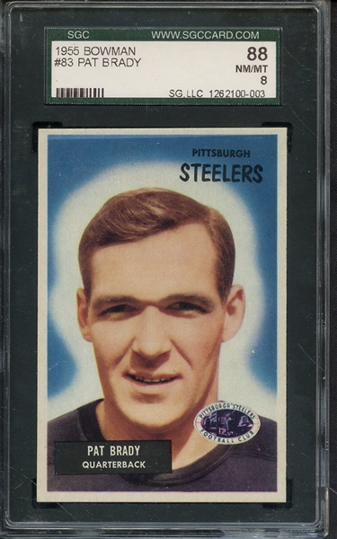 1955 BOWMAN 83 PAT BRADY SGC NM/MT 88 / 8