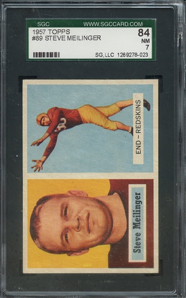 1957 TOPPS 89 STEVE MEILINGER SGC NM 84 / 7