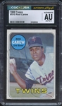 1969 TOPPS 510 SIGNED ROD CAREW CGC AUTHENTIC JSA AUTO 9