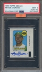 1969 TOPPS DECALS SIGNED REGGIE JACKSON PSA MINT 9 PSA/DNA AUTO 10 MBA BRONZE