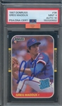1987 DONRUSS 36 SIGNED GREG MADDUX PSA MINT 9 PSA/DNA AUTO 10 MBA BRONZE